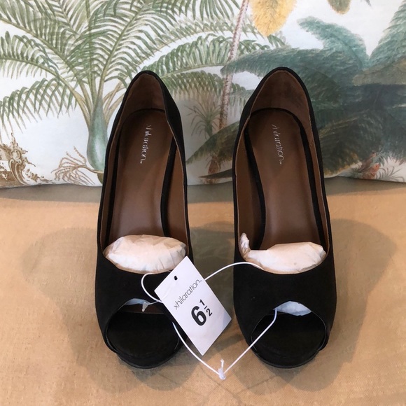 Xhilaration Liora Open Toe Heels/ Size: 6.5 /Black - Picture 1 of 9